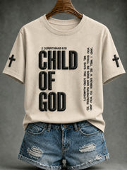 Women's Christian Child of God O-neck Short Sleeve T-shirt