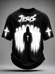 Men's Jesus Faith Print Casual Unisex T-shirt