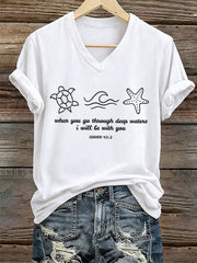 Women's When You Go Though Deep Waters I Will Be With You Short Sleeve T-Shirt
