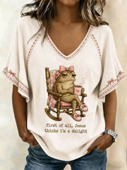 Women's 'Jesus Thinks I'm A Delight' Printed Casual T-Shirt