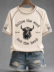 Women's Christian Follow The Word Not The Herd Short Sleeve T-shirt