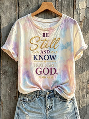 Women's Be Still and Know That I Am God Print Short-sleeved T-shirt