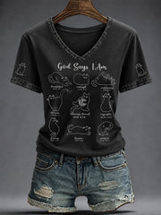 Women's Faith Printed V-neck T-shirt