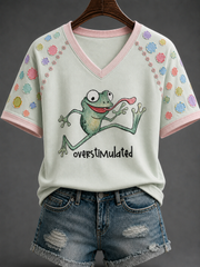 Women's Faith V-neck Off-shoulder Short-sleeved T-shirt