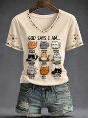 Women's Faith Printed V-neck T-shirt