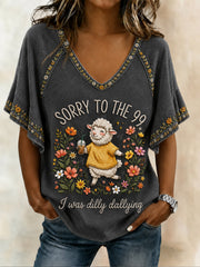 Women's Funny Christian I Was Dilly Dallying Hang Shot Short Sleeve T-Shirt