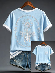 Women's Assumption of Mary Faith Art Printed T-shirt