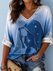 Women's Assumption of Mary Faith Art Printed T-shirt