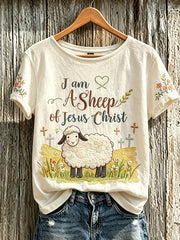 Women's Faith Slogan Pattern Printed Leisure Round Neck Short sleeve T-shirt