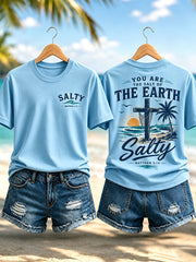 Women's You Are The Salt Of The Earth Salty Print Casual Tee
