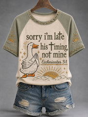 Women's Sorry I'm Late His Timing Not Mine T-shirt