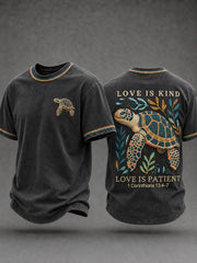 Men's Christian Love Is Kind Double Sided Short Sleeve T-shirt