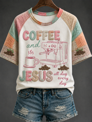 Women's Jesus Round Neck Short Sleeve T-shirt