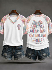 Women's 'God Is Within Her She Will Not Fall 'Printed Casual T-shirt