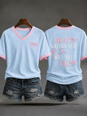 Women's 'God Is Within Her She Will Not Fall 'Printed Casual T-shirt