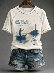 Women's Even Jesus Had a Fish Story round neck short sleeve T-shirt