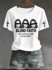 Women's“For We Live By Faith Not By Sight”Print Casual Unisex T-shirt