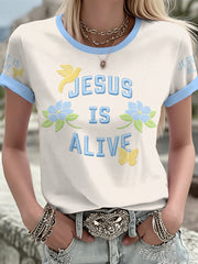 Women's JESUS IS ALIVE Printed T-shirt