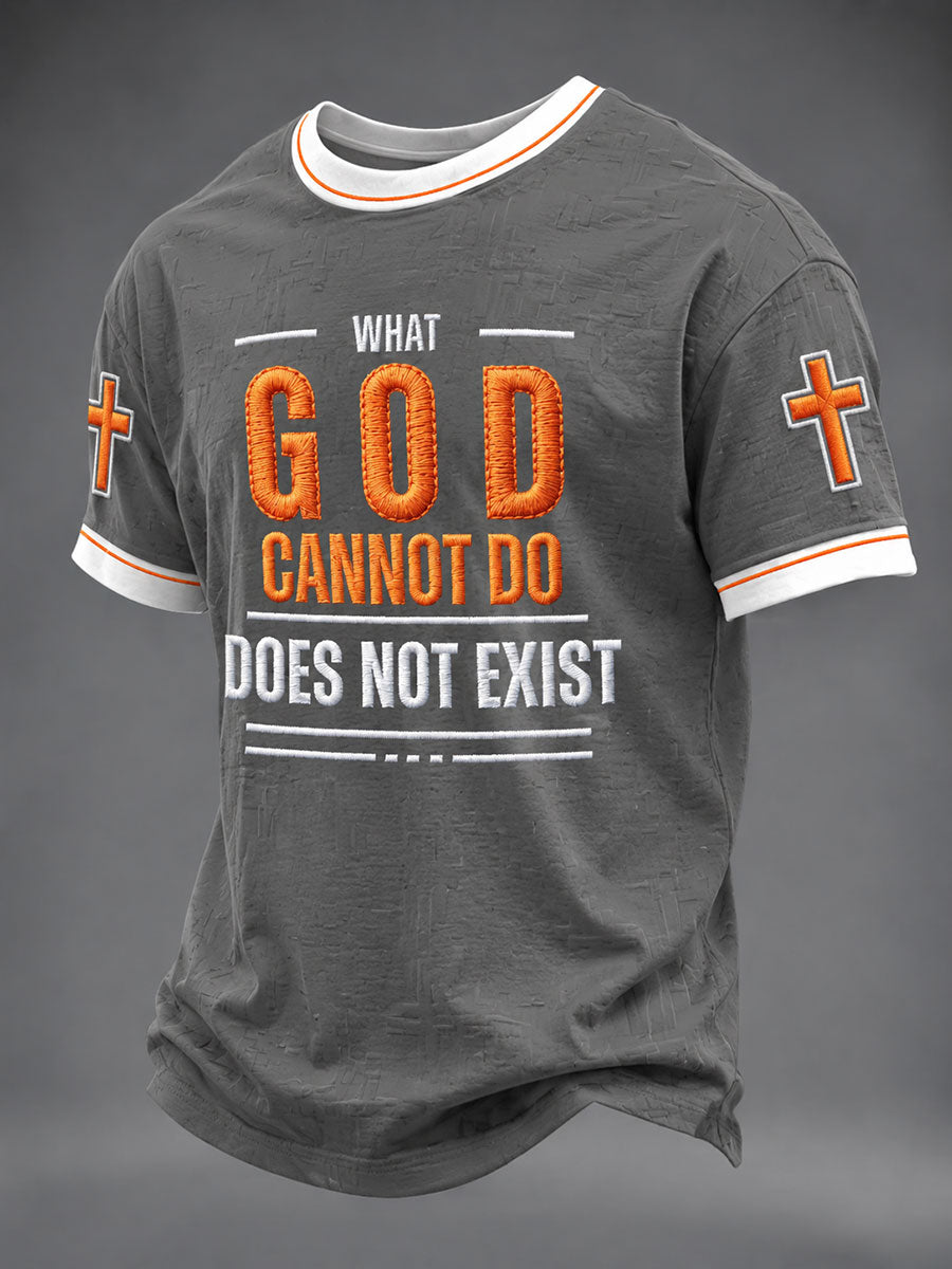Men's“ What God Cannot Do Does Not Exist  ”Print Casual Unisex T-shirt