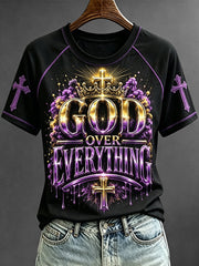 Women's God Over Everything Faith Base Short-sleeved T-shirt