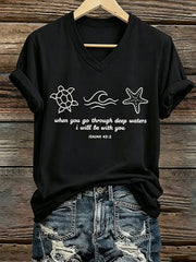 Women's When You Go Though Deep Waters I Will Be With You Short Sleeve T-Shirt