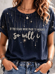 Women's Starry Faith Art So Will I Printed T-shirt