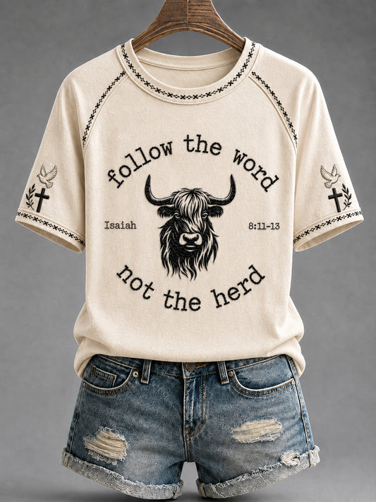 Women's Christian Follow The Word Not The Herd Short Sleeve T-shirt