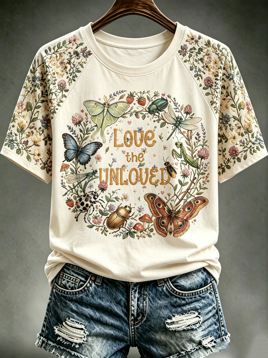Women's love the unloved round neck short sleeve T-shirt