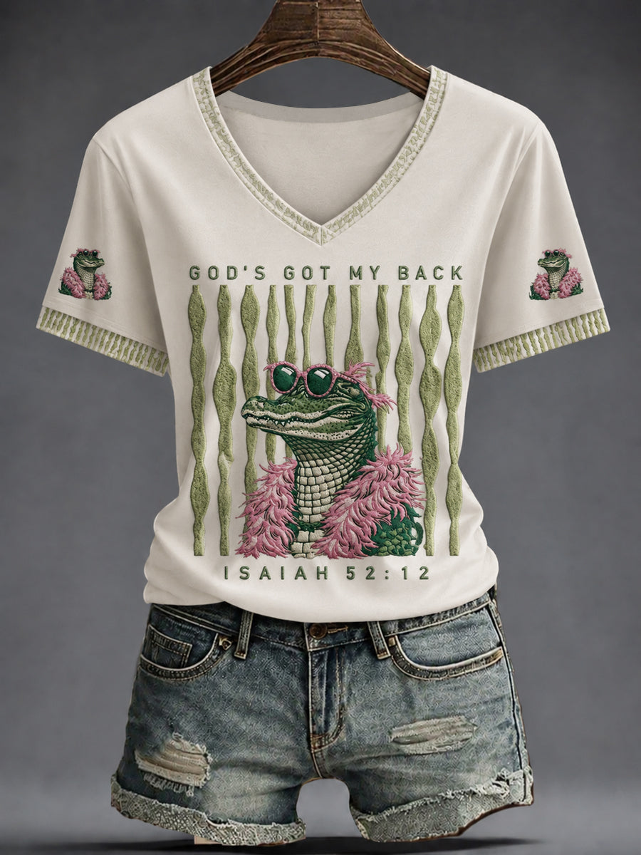 Women's Faith Printed V-neck T-shirt