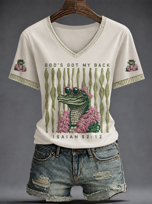 Women's Faith Printed V-neck T-shirt