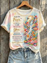 Women's So Do Not Fear, For I Am With You Print Short-sleeved T-shirt