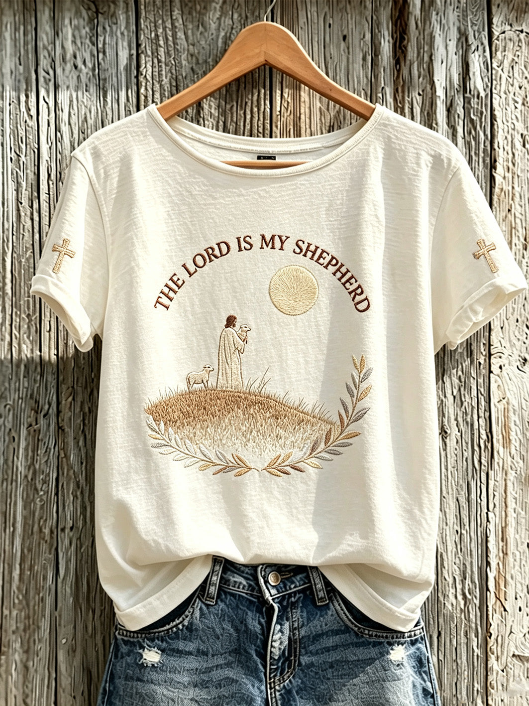 Women's Faith Slogan Pattern Printed Leisure Round Neck Short sleeve T-shirt