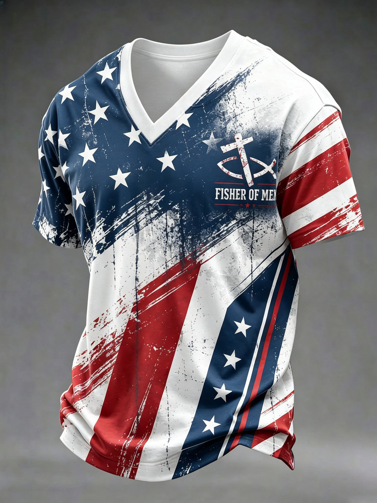 Men's Fisher Of Men Printed V-neck T-shirt