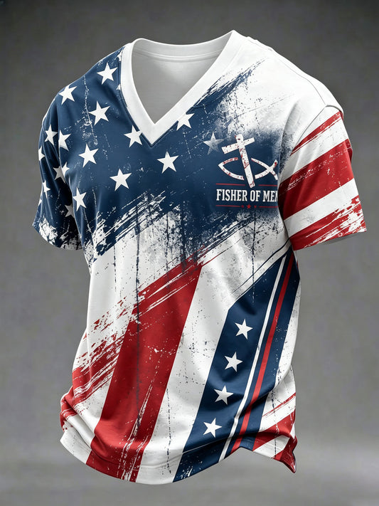 Men's Fisher Of Men Printed V-neck T-shirt