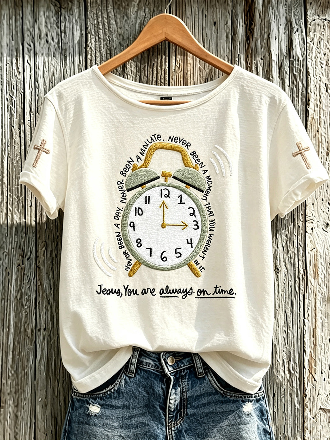 Women's Faith Slogan Pattern Printed Leisure Round Neck Short sleeve T-shirt
