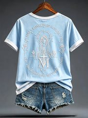 Women's Assumption of Mary Faith  Art Printed T-shirt