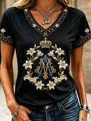 Women's Assumption of Mary Faith  Art Printed T-shirt
