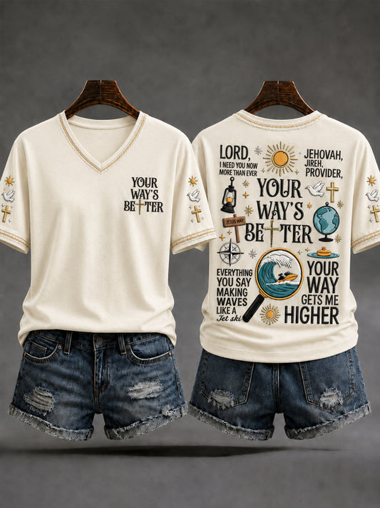 Women's Christian Your Ways Better V-neck Short Sleeve T-shirt