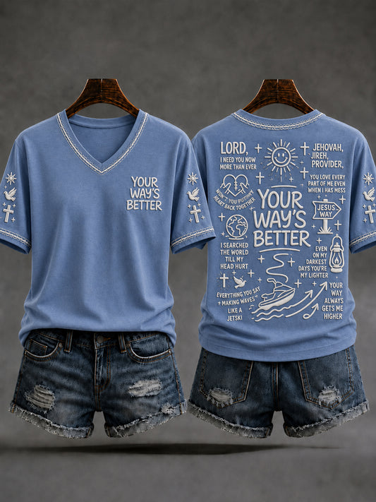 Women's Christian Your Ways Better V-neck Short Sleeve T-shirt