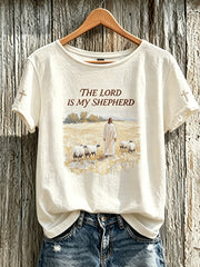 Women's Faith Slogan Pattern Printed Leisure Round Neck Short sleeve T-shirt