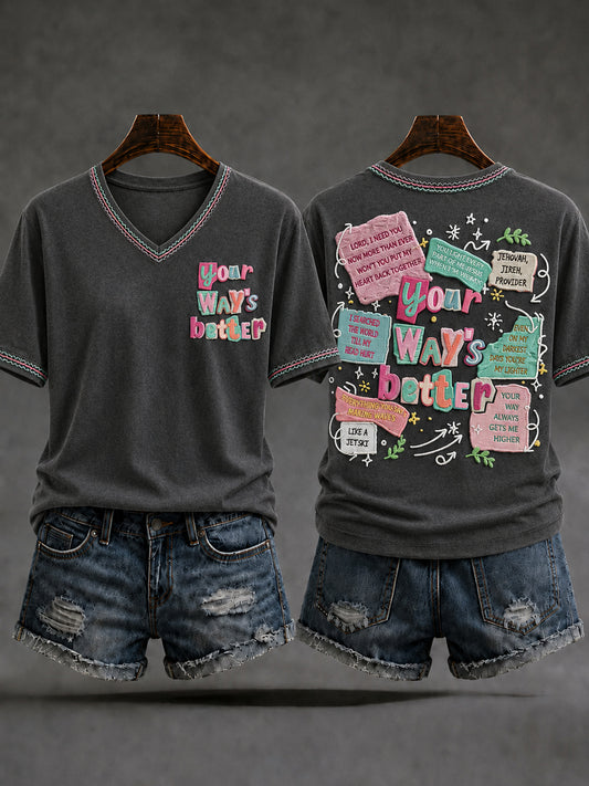 Women's Christian Your Ways Better V-neck Short Sleeve T-shirt