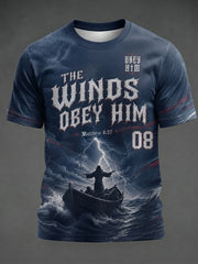 Men's The Winds Obey Him Printed T-shirt