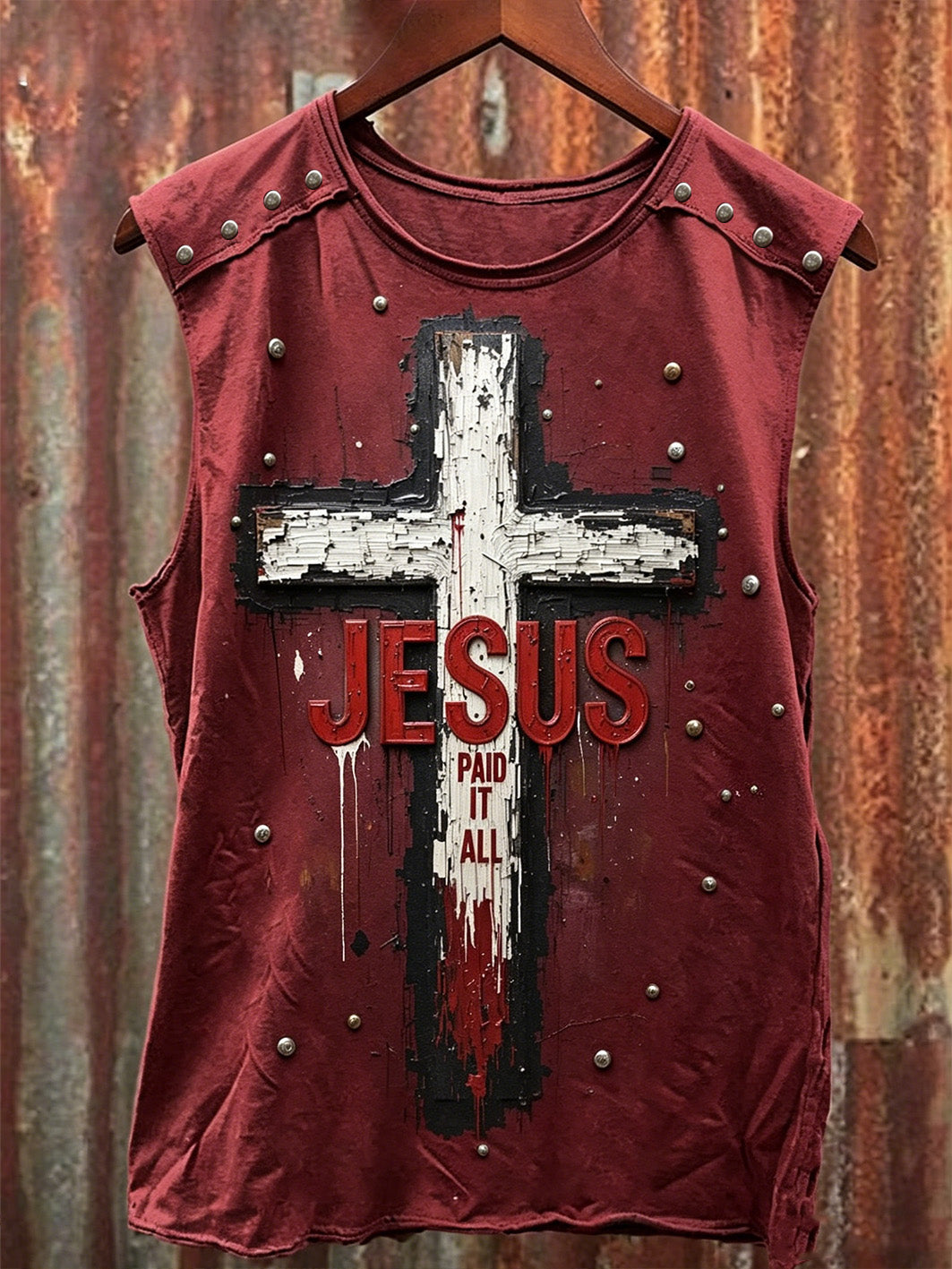 Men's s Faith Slogan Pattern Printed Leisure Racket Vest