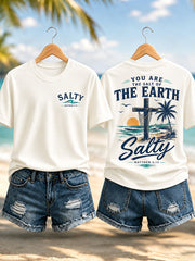 Women's You Are The Salt Of The Earth Salty Print Casual Tee