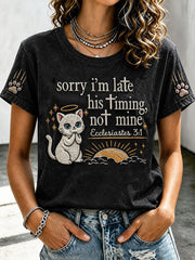 Women's Sorry I'm Late His Timing Not Mine Short-sleeved T-shirt
