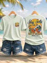 Women's Stay Salty You Are The Salt Of The Earth Print Casual Tee