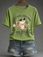 Women's 'Jesus Thinks I'm A Delight' Printed Casual T-Shirt
