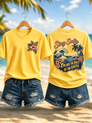 Women's Stay Salty You Are The Salt Of The Earth Print Casual Tee