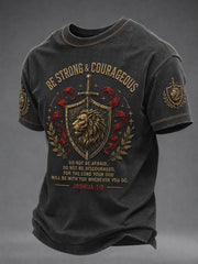Men's  Christian Be Strong & Courageous Cross Short-sleeved T-shirt