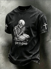 Men's Faith Slogan Pattern Printed Leisure Round Neck Short sleeve T-shirt